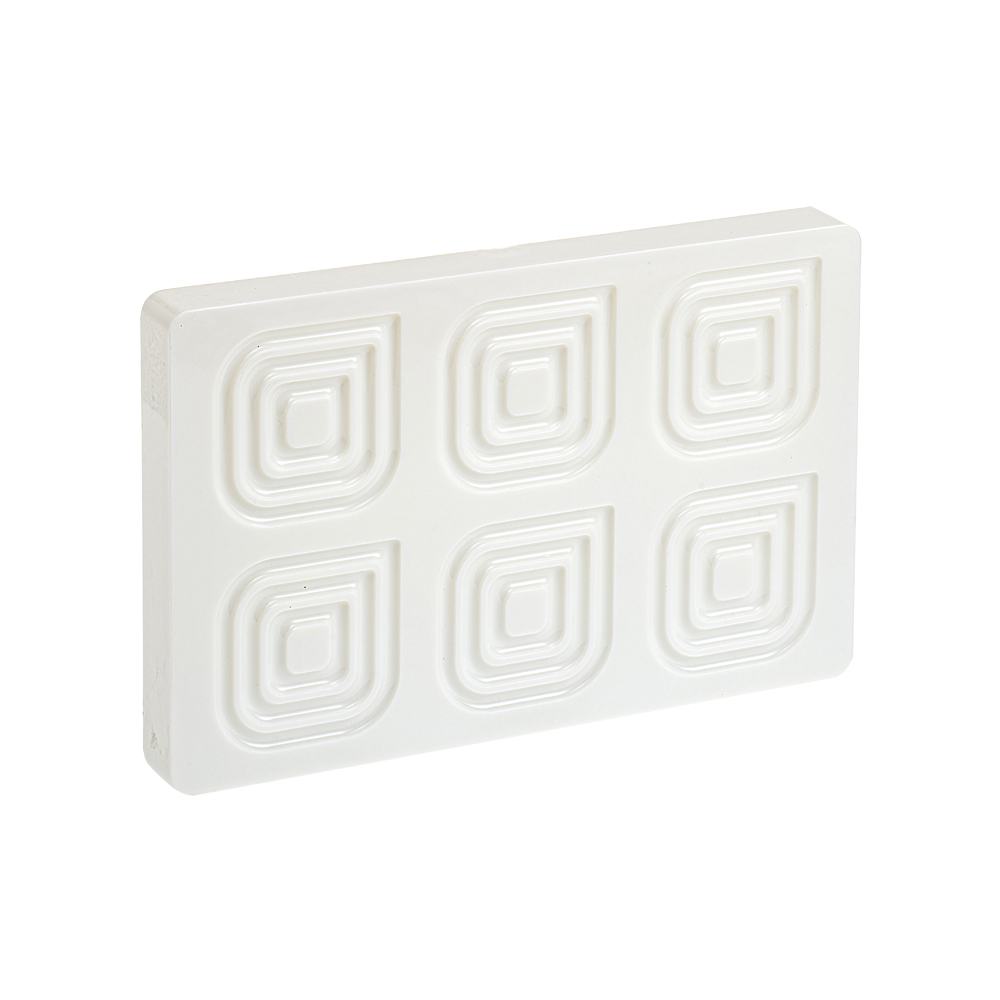 Martellato White Polycarbonate Chocolate Mold, Squares with Three Rounded Corners, 6 Cavities image 1