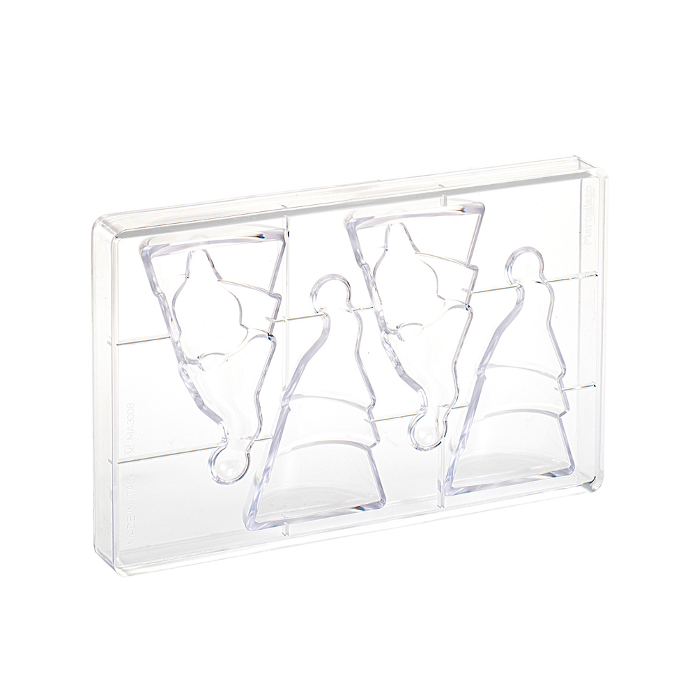 Martellato Clear Polycarbonate Chocolate Mold, Santa, 4 Cavities image 2