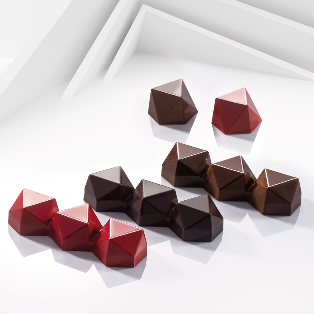 Martellato Clear Polycarbonate Chocolate Mold, Modern Bon, 28 Cavities  image 1