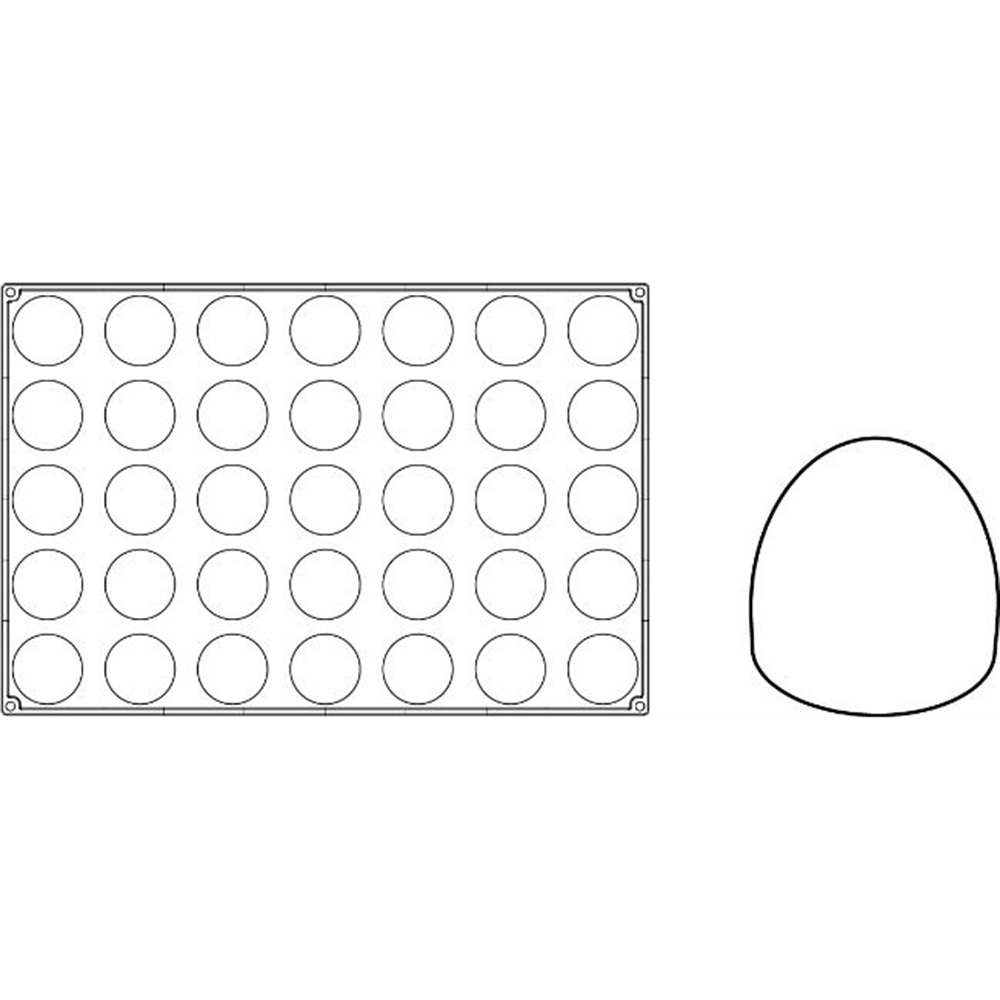 Pavoni Pavoflex Silicone Baking Mold, Cupola 60mm Across x 58mm High, 35 Cavities image 4