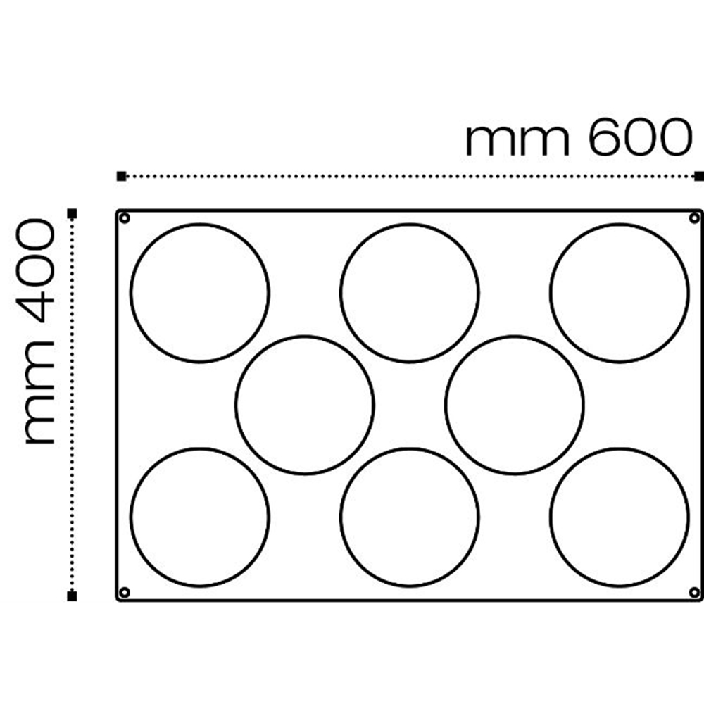 Pavoni Pavoflex Silicone Mold INSERT, 140mm diam. x 30mm H, 8 cavities image 3