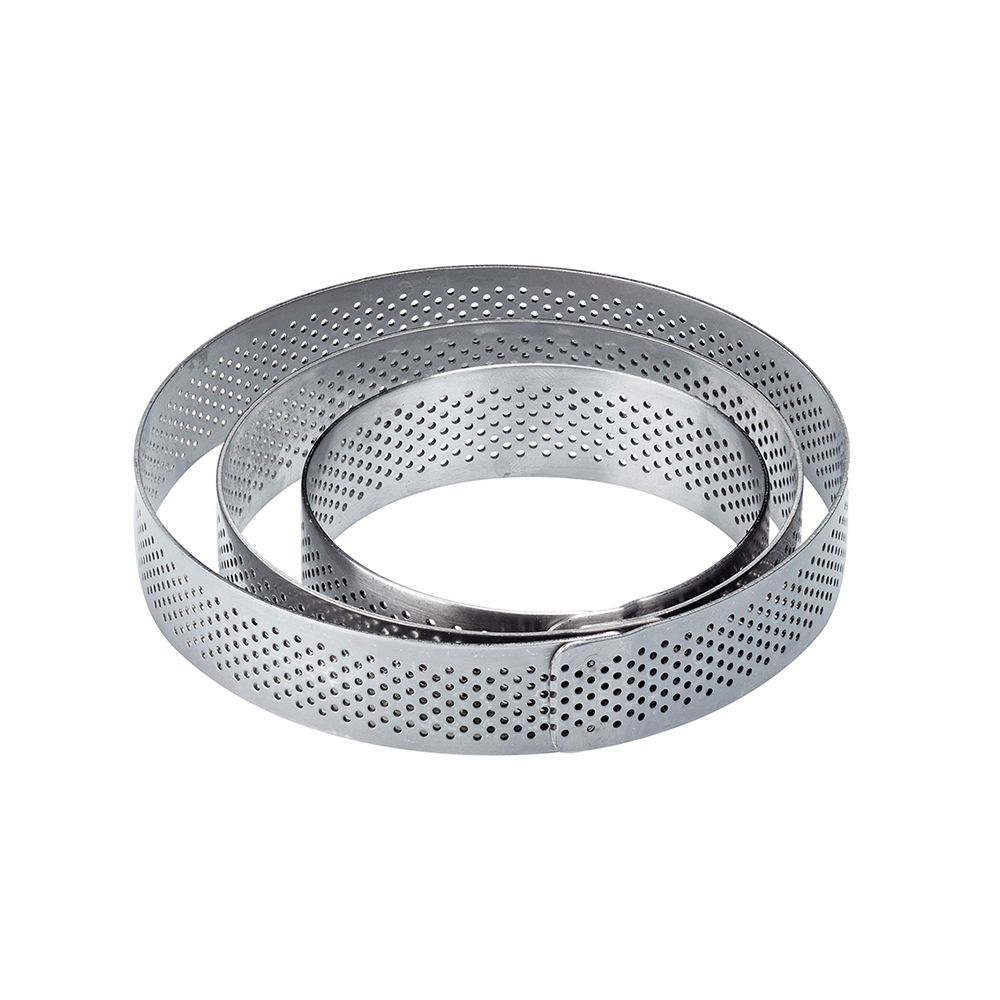 Pavoni "Progetto Crostate" Perforated Stainless Round Tart Ring 3-1/2" (9cm) Dia. x 3/4" (2cm) High  image 3