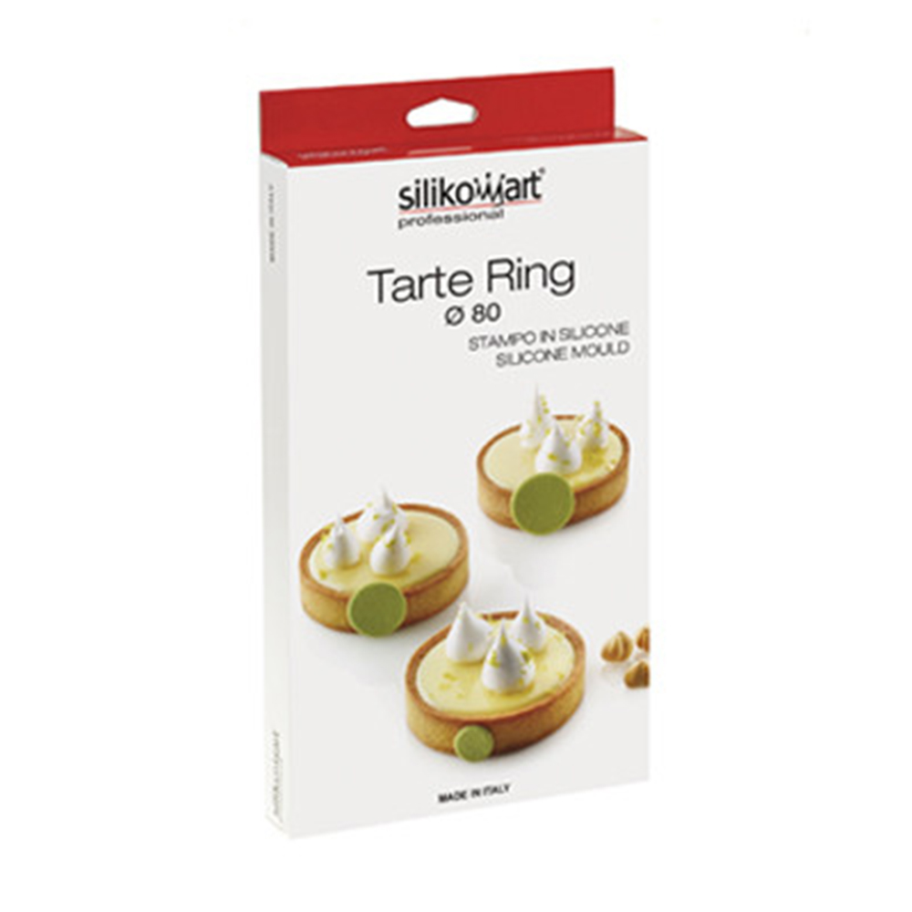 Silikomart 80mm Black Perforated Tarte Ring, Set of 6 image 2