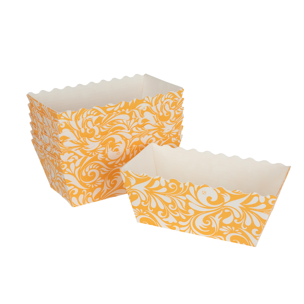 Novacart Orange Floral Easybake Loaf Baking Mold, 3-1/4" x 1-1/4" x 1-1/4" - Pack of 50 image 2