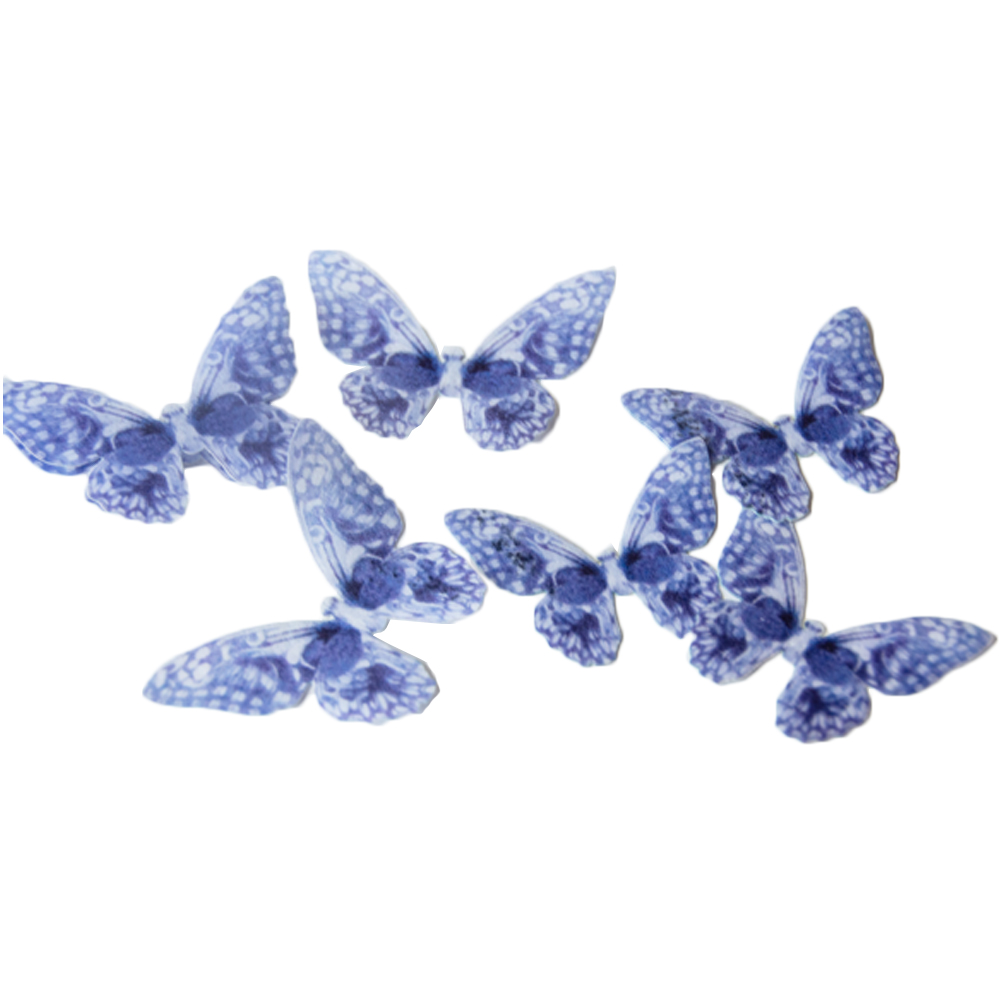 Crystal Candy Delft Blue Edible Butterflies - Pack of 22 image 1