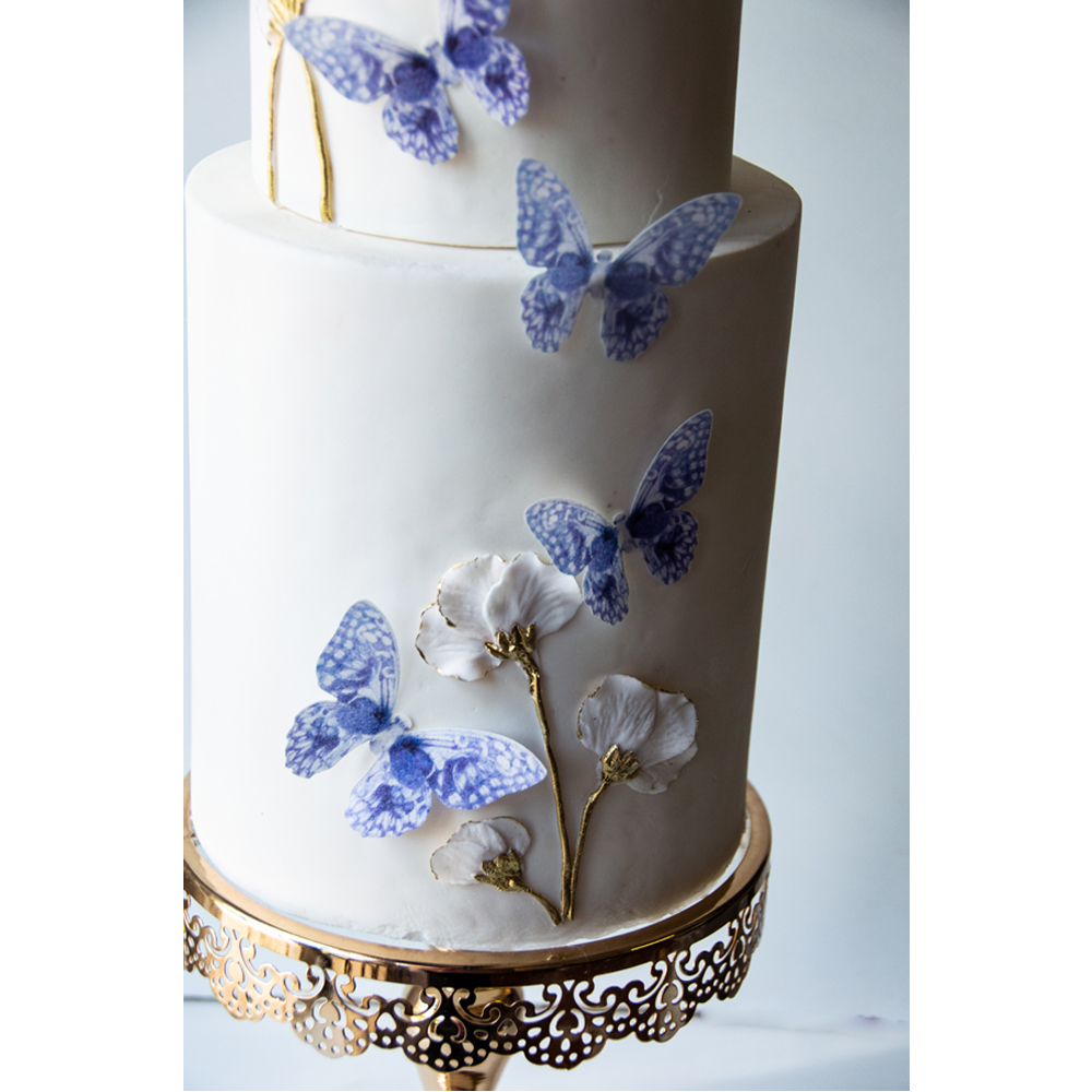 Crystal Candy Delft Blue Edible Butterflies - Pack of 22 image 2