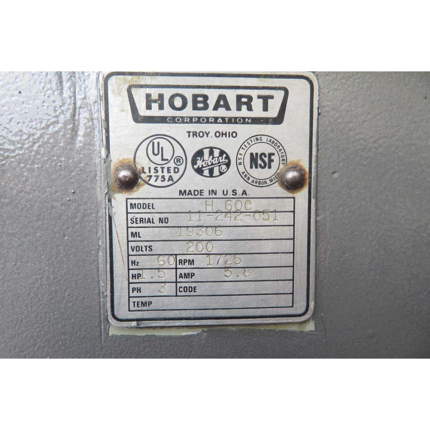 Hobart 60 Quart H600 Mixer, Used Excellent Condition image 4