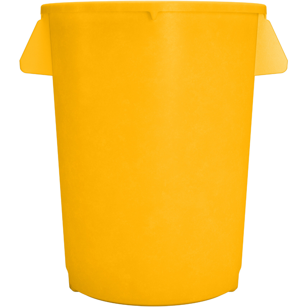 Carlisle Bronco Yellow Round Waste Container, 32 Gallon image 1