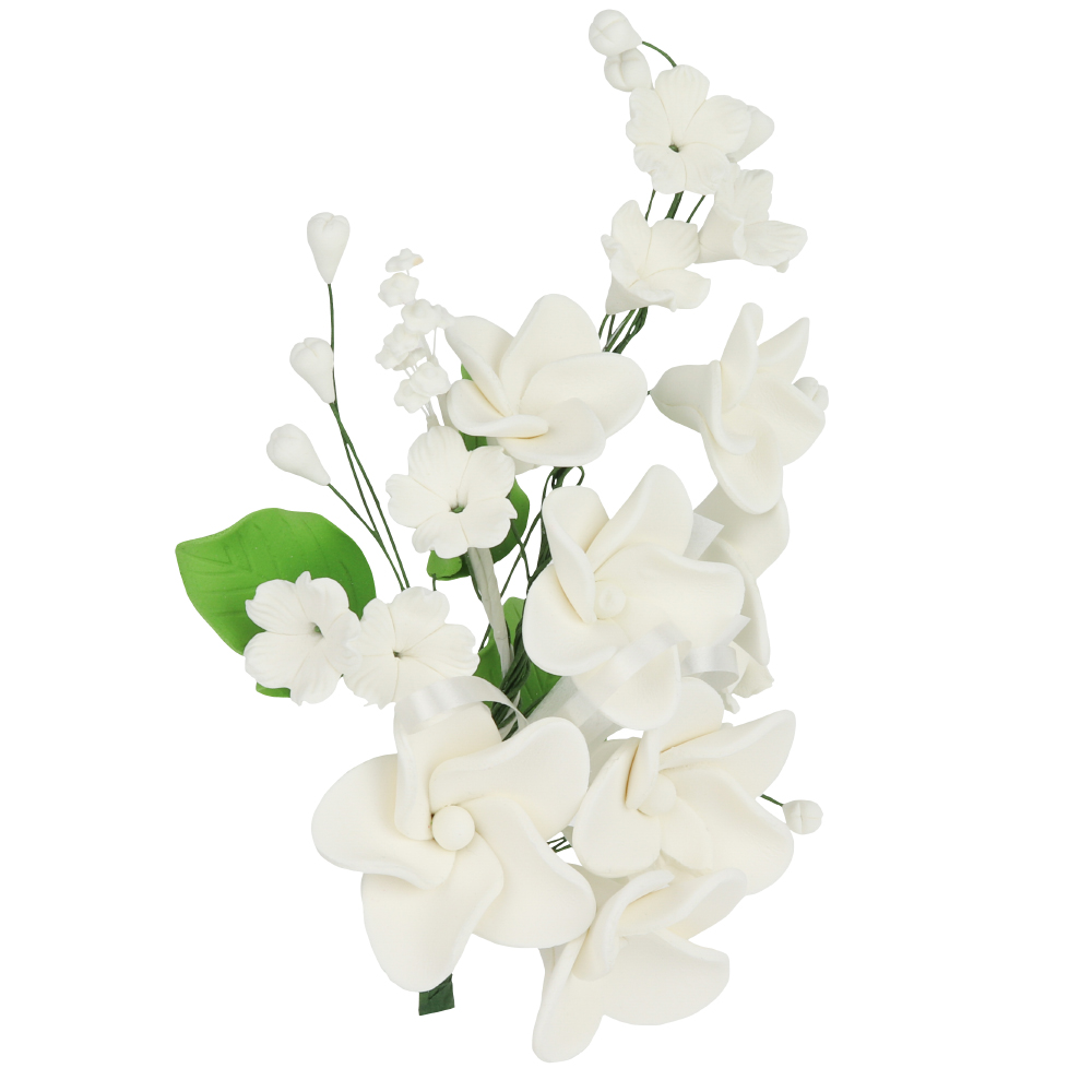 O'Creme White Plumeria Spray Gumpaste Flowers image 1