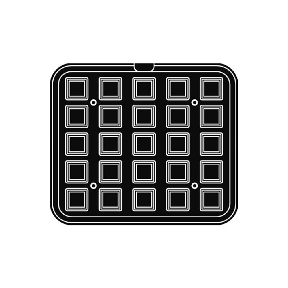 Pavoni Cookmatic PIASTRA-G Festooned Square Plates, 25 Cavities image 1