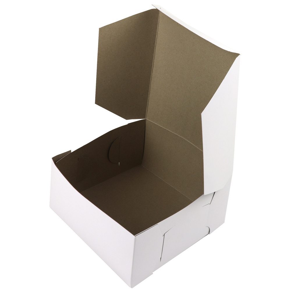 O'Creme One Piece White Cake Box, 12" x 12" x 5" - Pack of 25 image 1