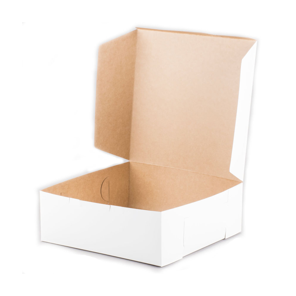 O'Creme One Piece White Cake Box, 6" x 6" x 2.5" - Pack of 25 image 1