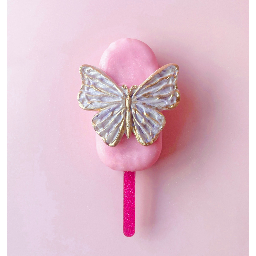 O'Creme Cakesicle Popsicle Pink Glitter Acrylic Sticks, 3" - Pack of 50 image 3