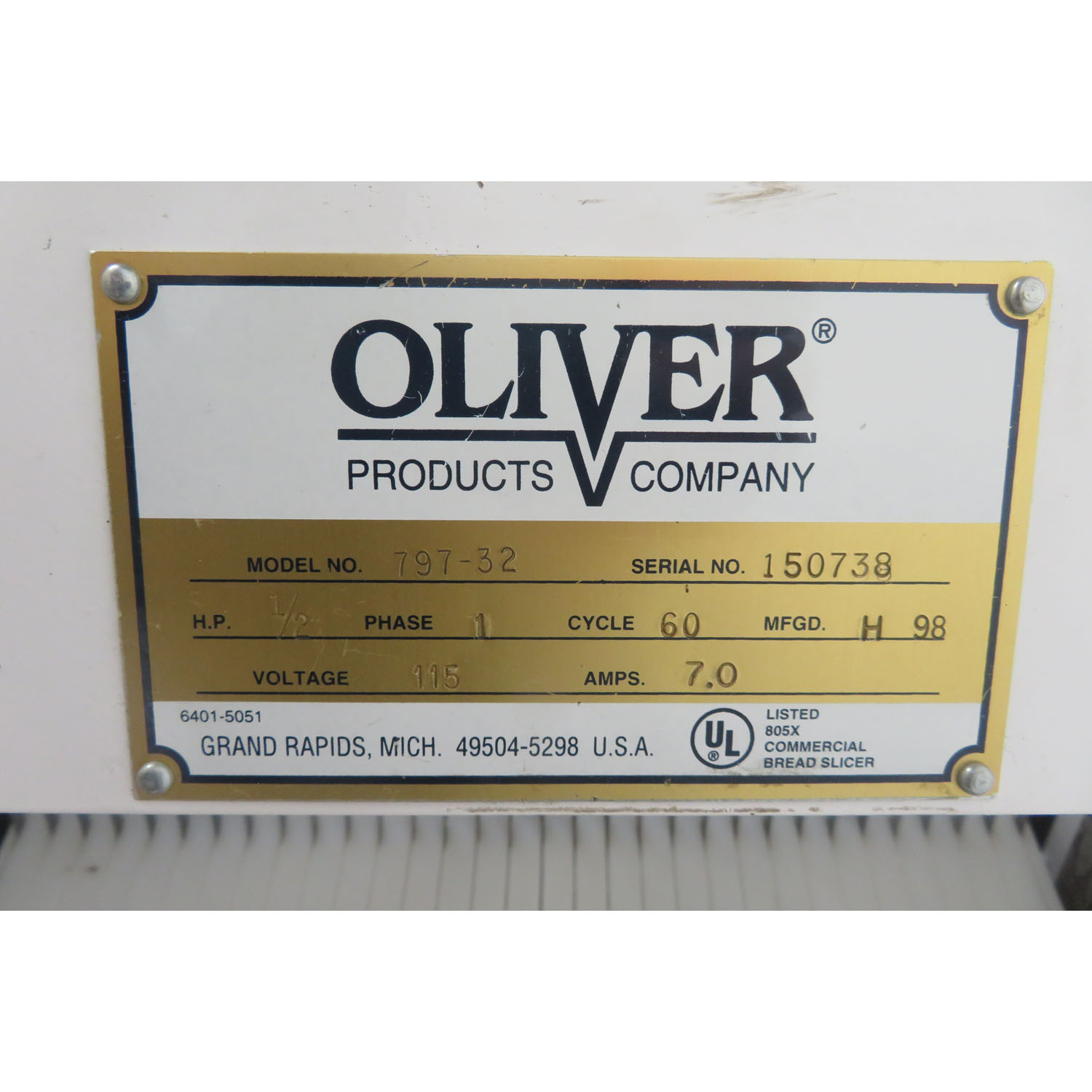 Oliver 797-32 Bread Slicer 1/2" Cut, Used Excellent Condition image 4