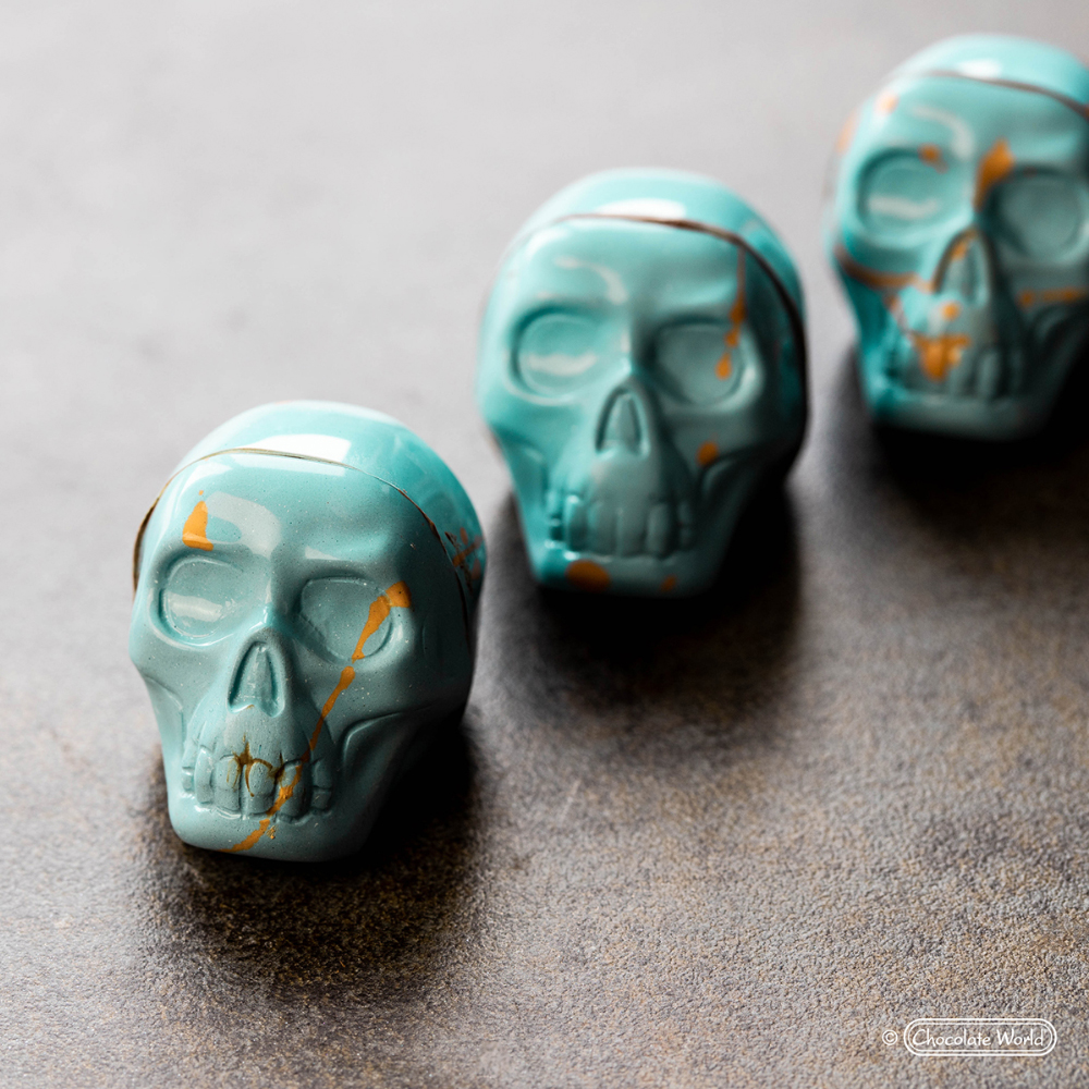 Chocolate World Polycarbonate Chocolate Mold, 3D Skull, 24 Cavities image 2