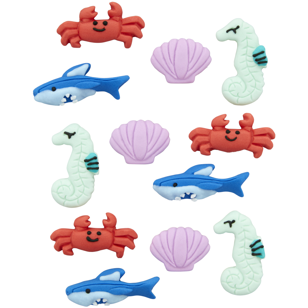 Wilton Sea Life Royal Icing Decorations, Pack of 12 image 1