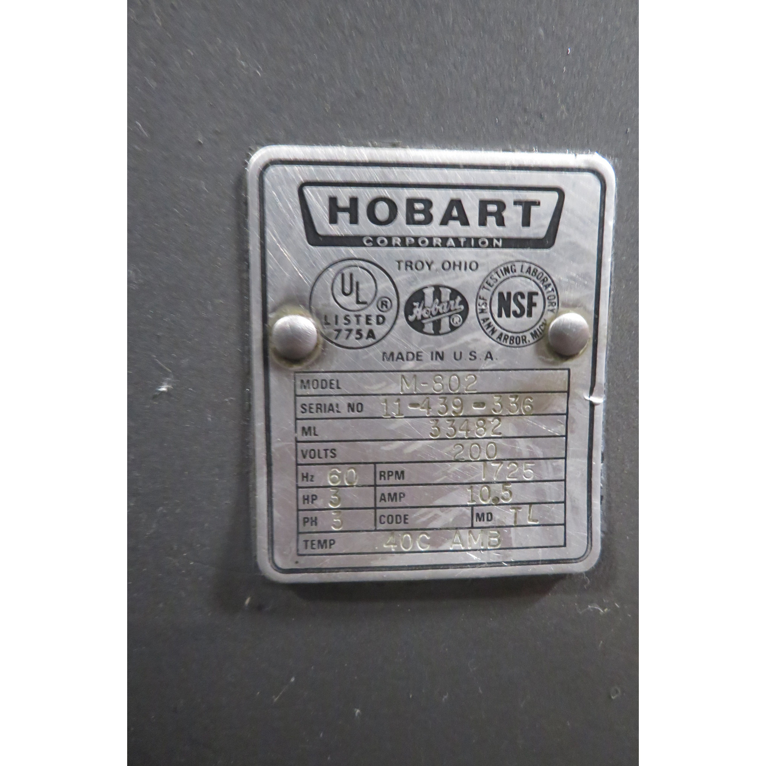 Hobart 80 Quart M802 Mixer, Used Great Condition image 2