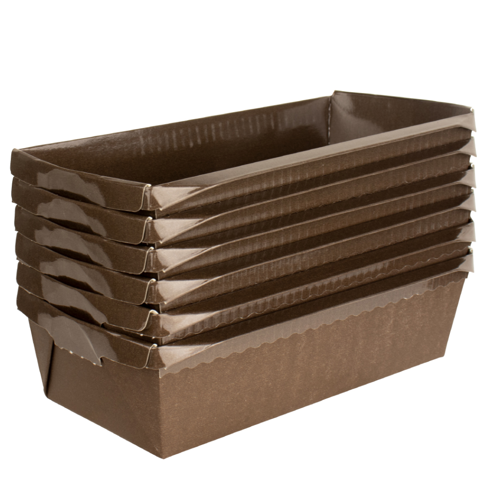 Novacart Optima Series Brown Disposable Loaf Baking Mold, 7" x 3-1/8" x 2-3/16" - Case of 270 image 1