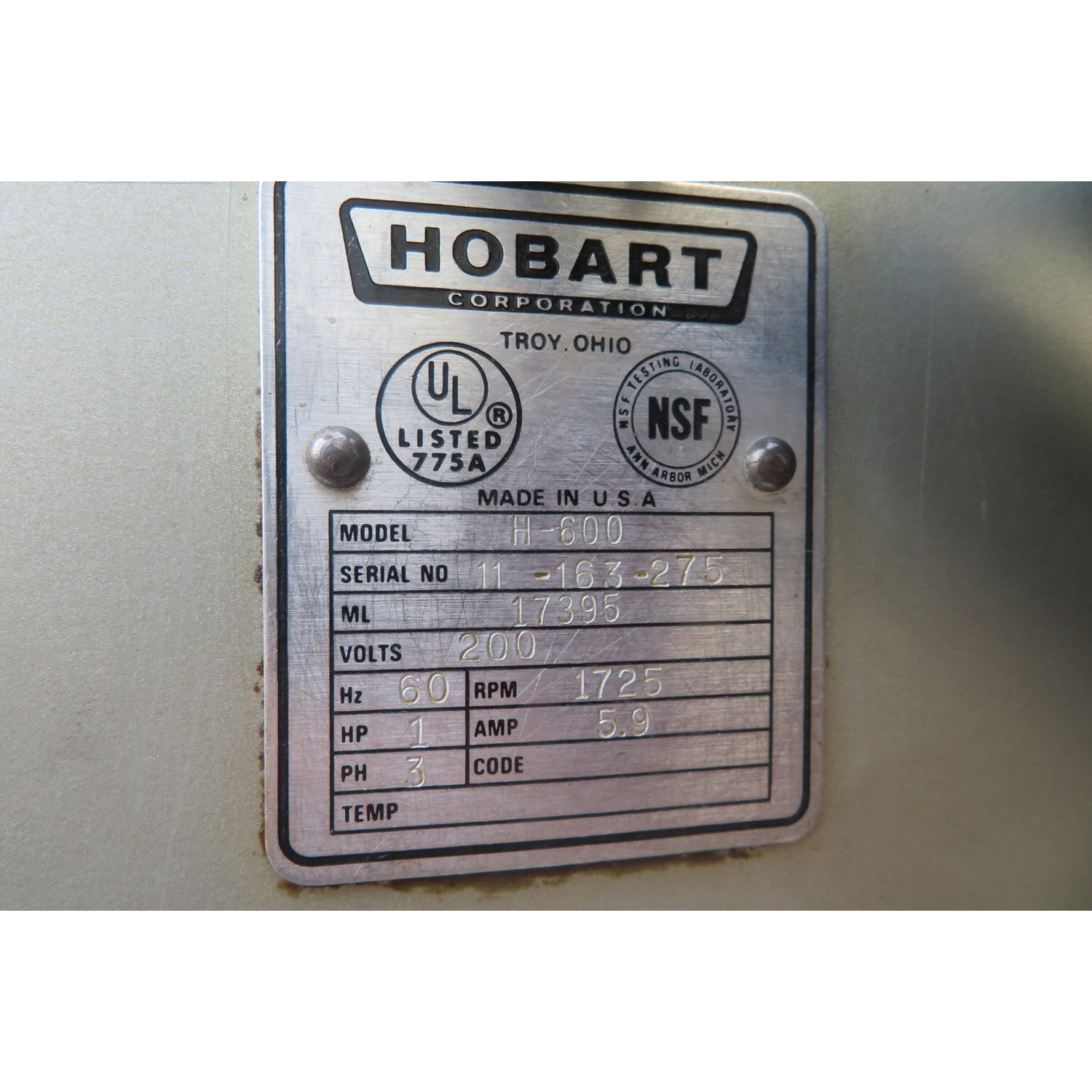 Hobart 60 Quart H600 Mixer, Used Excellent Condition image 3