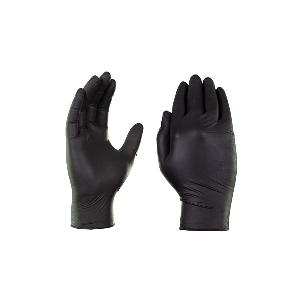 Powder Free Black Nitrile Gloves, Pack of 100 - Medium image 1