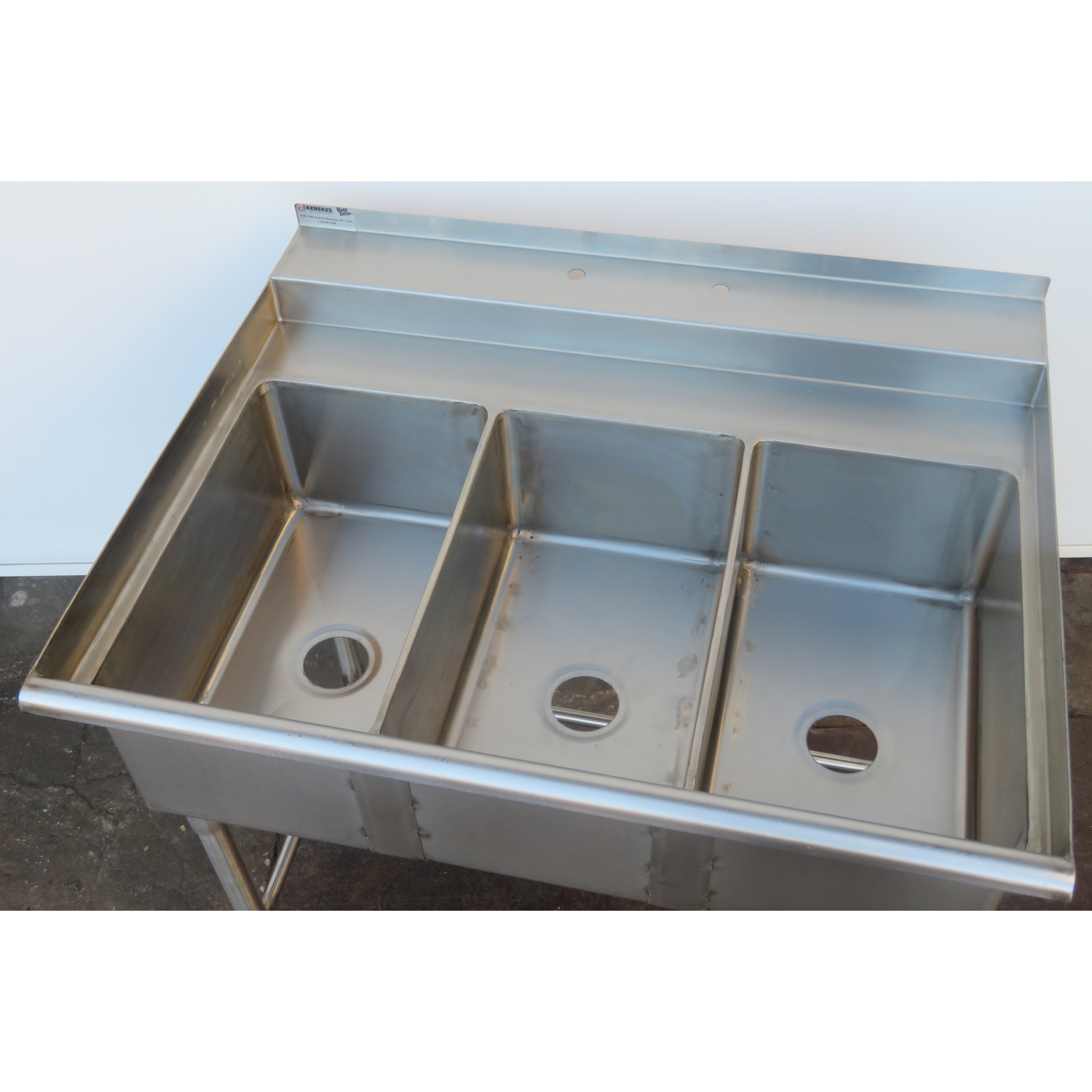 3 Compartment Sink  41.5" X 29.5" image 4