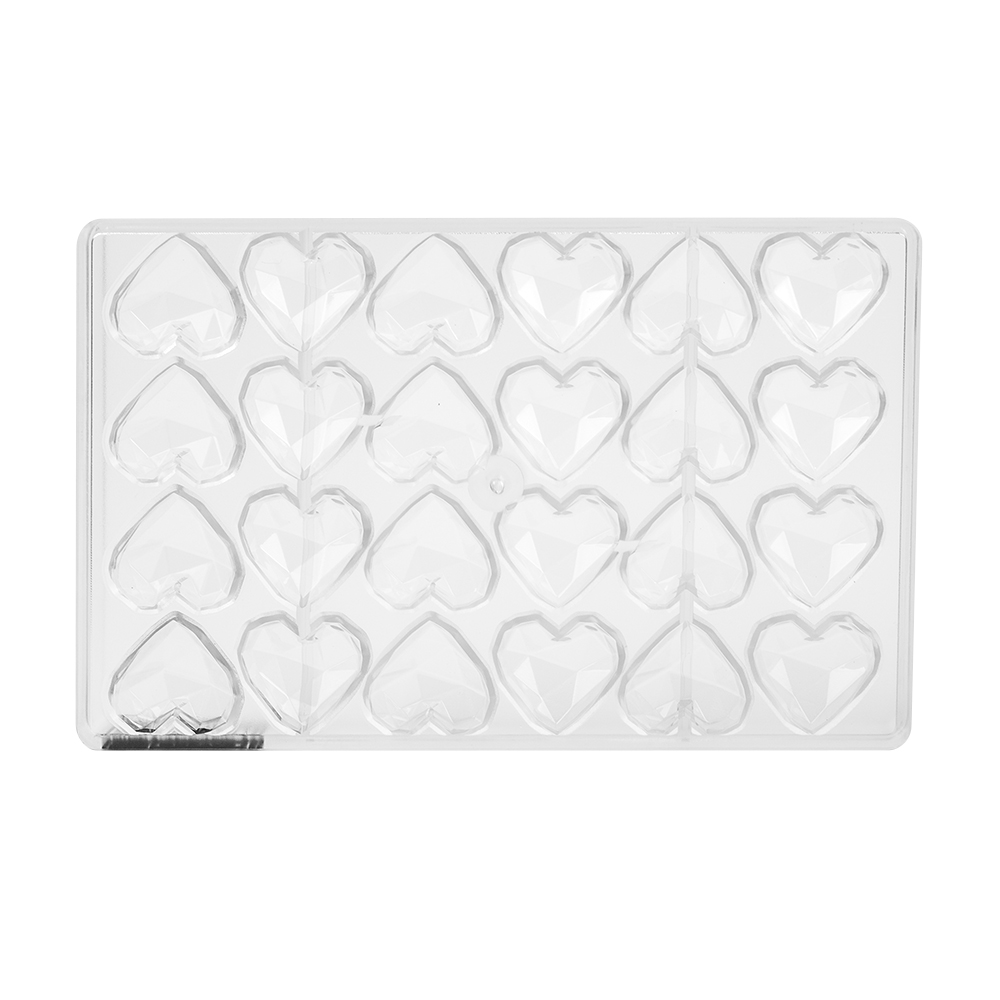 Greyas Polycarbonate Chocolate Mold, Faceted Heart, 24 Cavities image 2