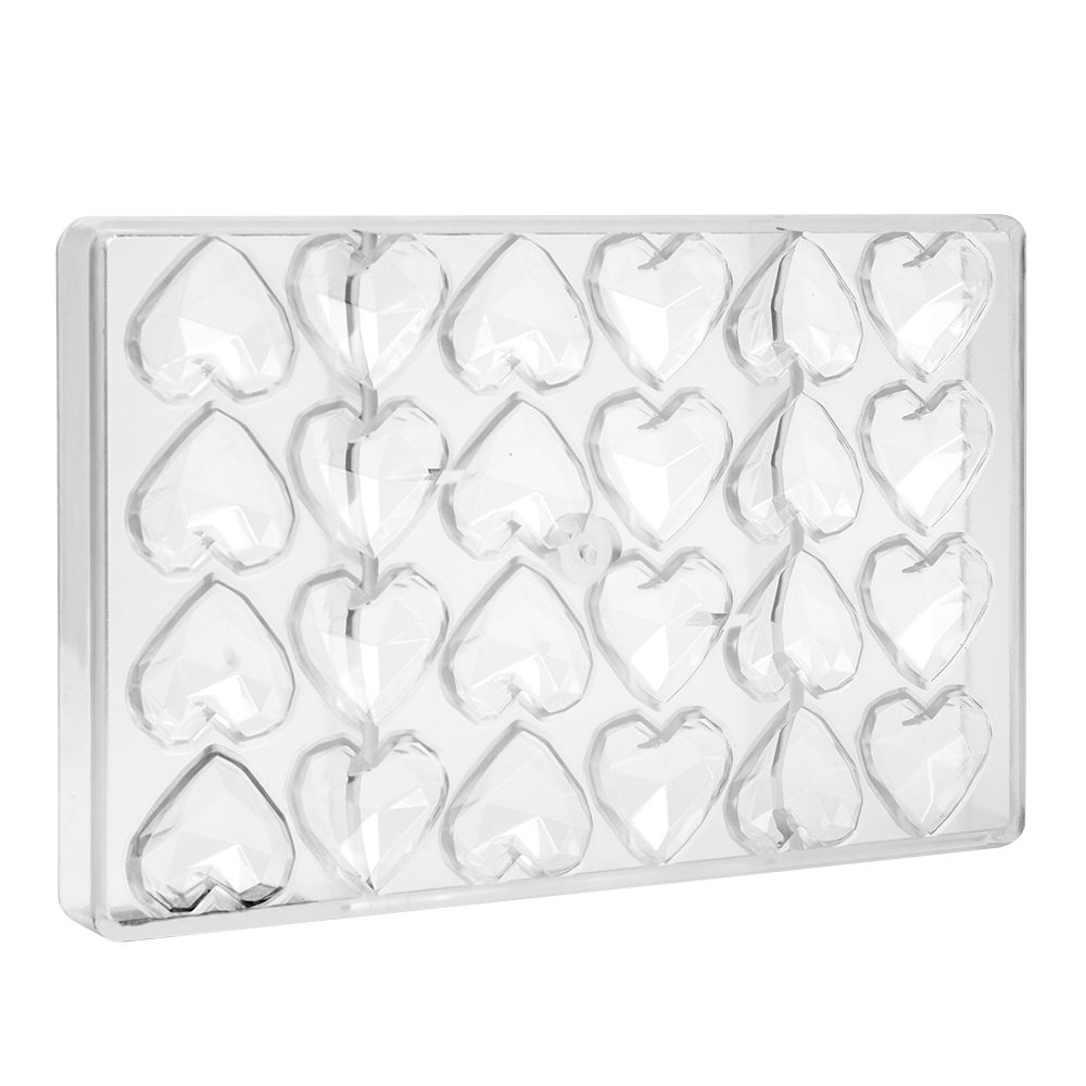 Greyas Polycarbonate Chocolate Mold, Faceted Heart, 24 Cavities image 3