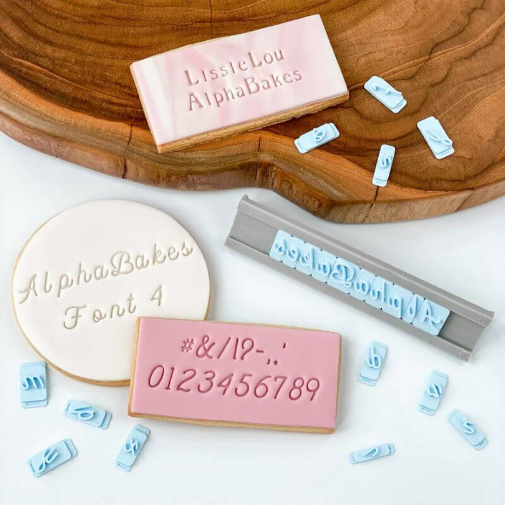 Lissie Lou Alpha Bakes Font 4 Number Stamp Tile Set image 1