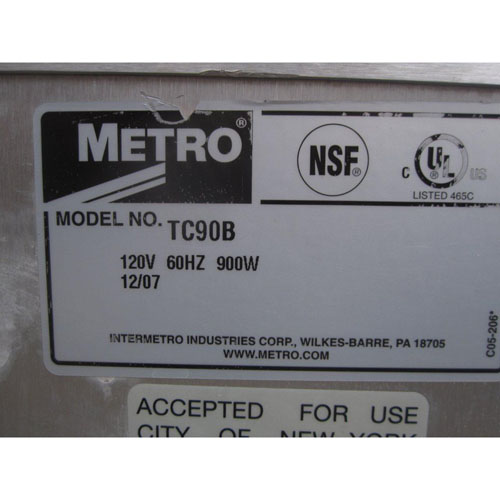 Metro Heated Transport Cabinet Model # TC90B Used Good Condition image 7