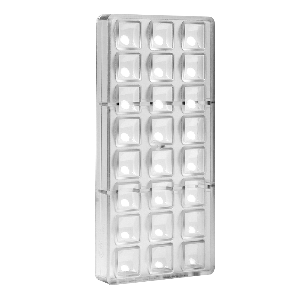 Chocolate World 1647 Polycarbonate Chocolate Mold  Dimpled-Square-Stand-for-Globe Candy Mould with 24 Cavities