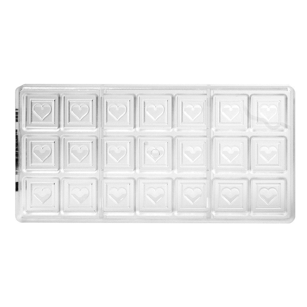 Chocolate World Clear Polycarbonate Chocolate Mold, Caraque Heart image 2