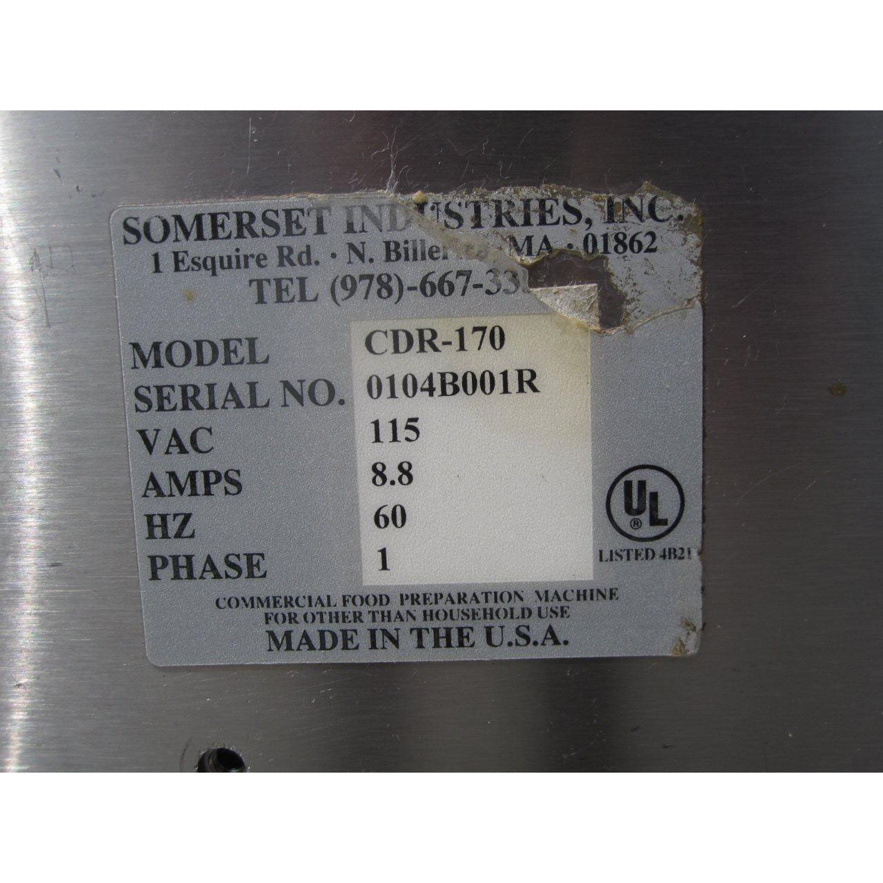 Somerset Dough Sheeter Model # CDR 170 Used Very Good Condition image 8