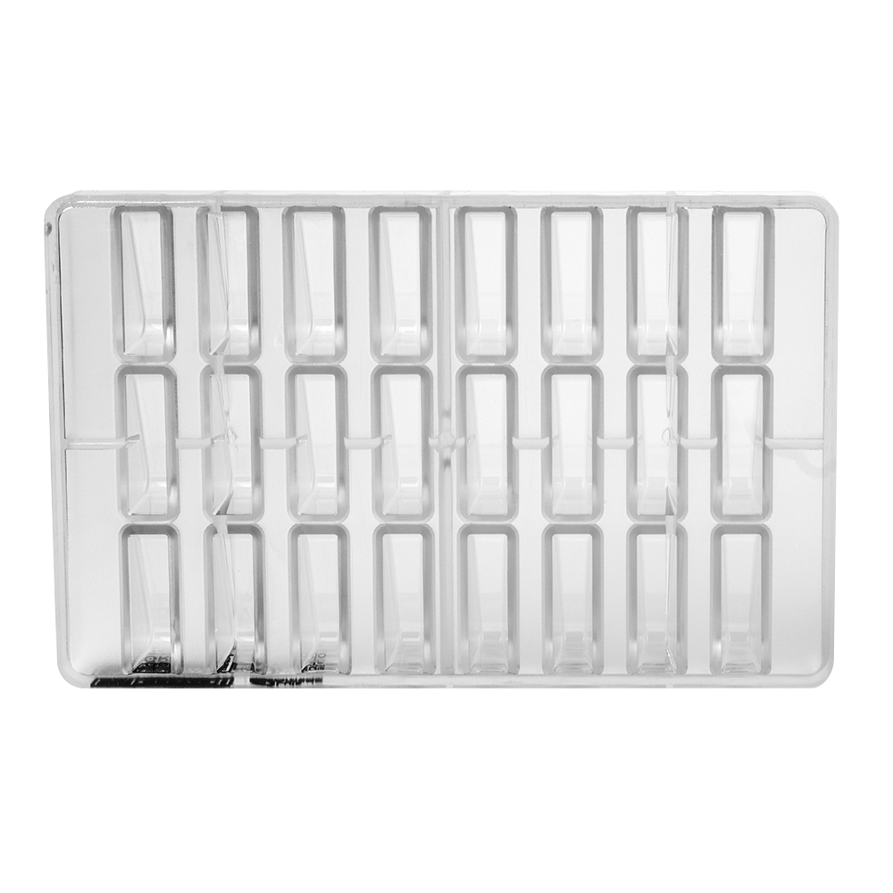 Greyas Polycarbonate Chocolate Mold, Sloped Rectangle, 24 Cavities image 1