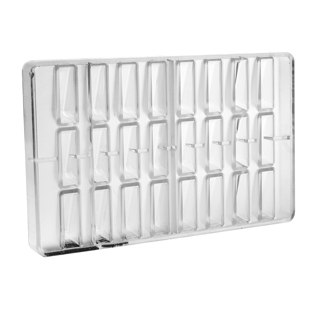 Greyas Polycarbonate Chocolate Mold, Sloped Rectangle, 24 Cavities image 2