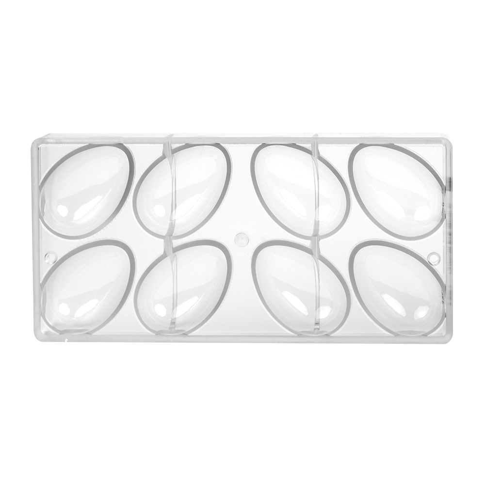 Chocolate World Polycarbonate Chocolate Mold, Smooth Egg, 54 gr., 8 Cavities image 1