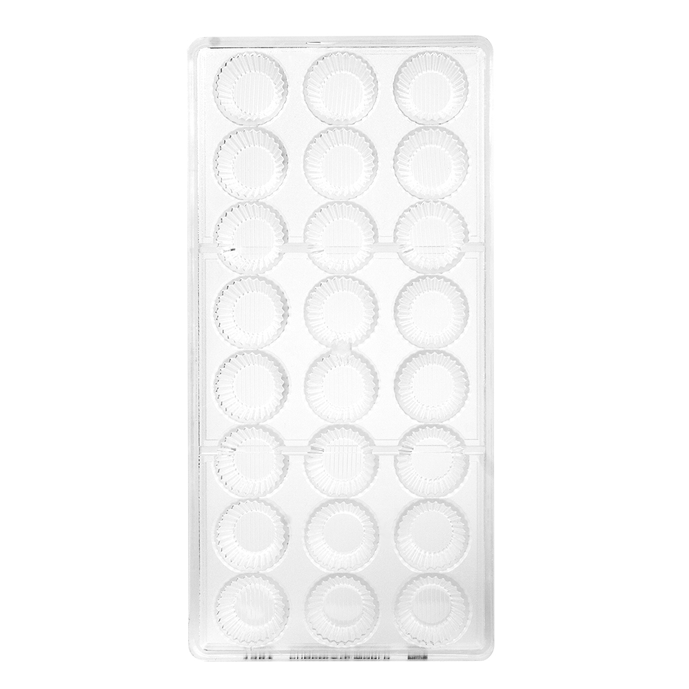 Chocolate World Polycarbonate Chocolate Mold, Ribbed Cup, 24 Cavities image 1
