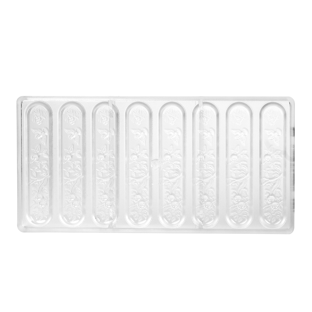 Chocolate World Polycarbonate Chocolate Mold, Bar with Birds and Vines, 8 Cavities image 2