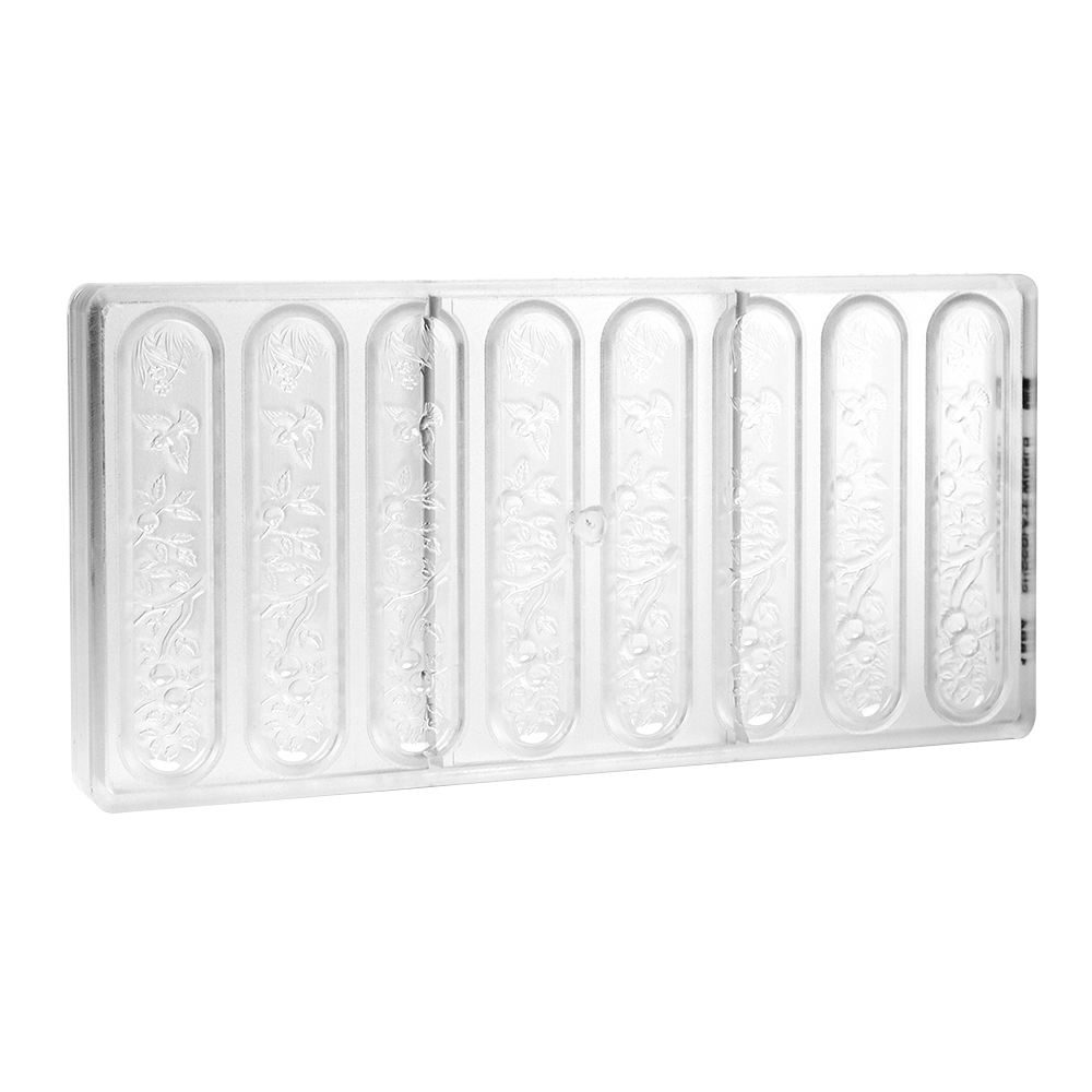 Chocolate World Polycarbonate Chocolate Mold, Bar with Birds and Vines, 8 Cavities image 3