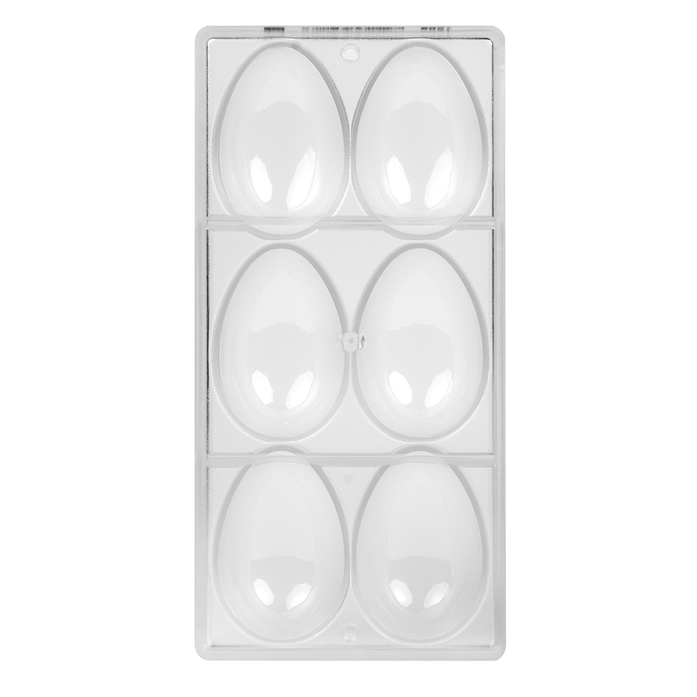 Chocolate World Polycarbonate Chocolate Mold, Smooth Egg, 83 gr., 6 Cavities image 1