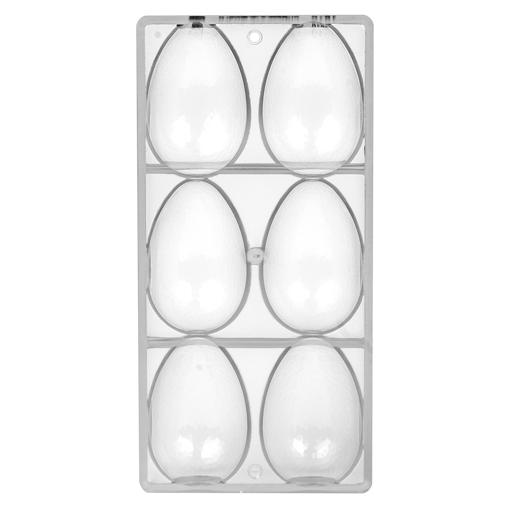 Chocolate World Polycarbonate Chocolate Mold, Faceted Egg, 6 Cavities image 1