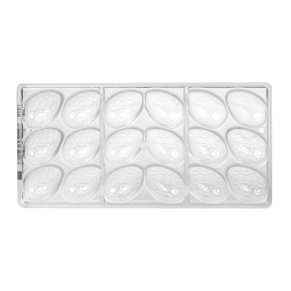 Chocolate World Polycarbonate Chocolate Mold, Egg Kroko, 14 gr., 18 Cavities image 1