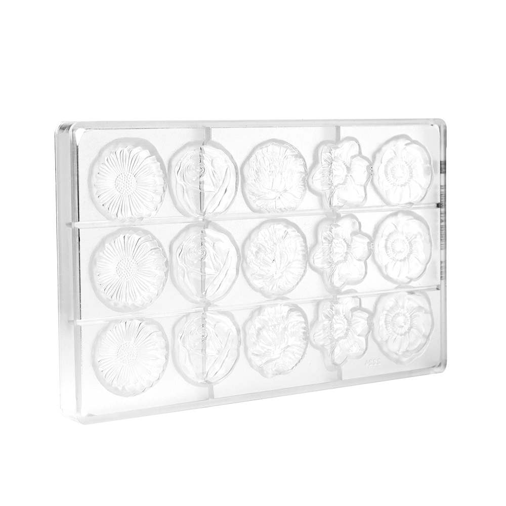 Chocolate World Polycarbonate Chocolate Mold, Flower Caraque, 15 Cavities  image 2