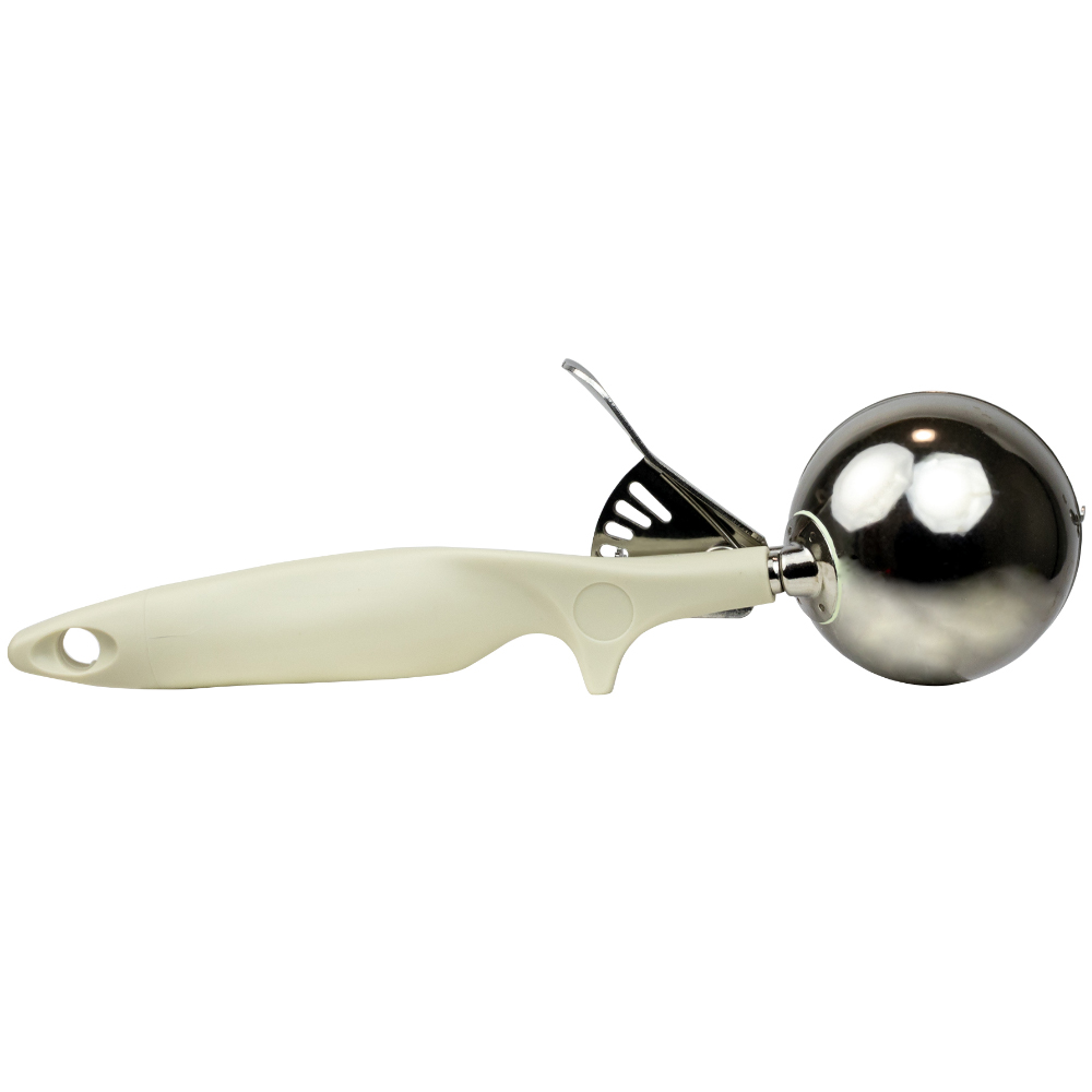 Stainless Steel Disher with Ivory Plastic Handle - #10 image 1