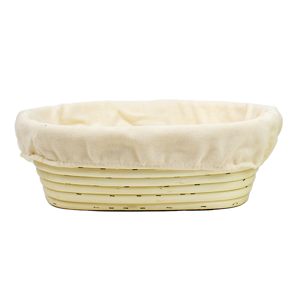 Vollum Brotform Oval Proofing Basket with Linen, 10" x 7", 1 lb image 4