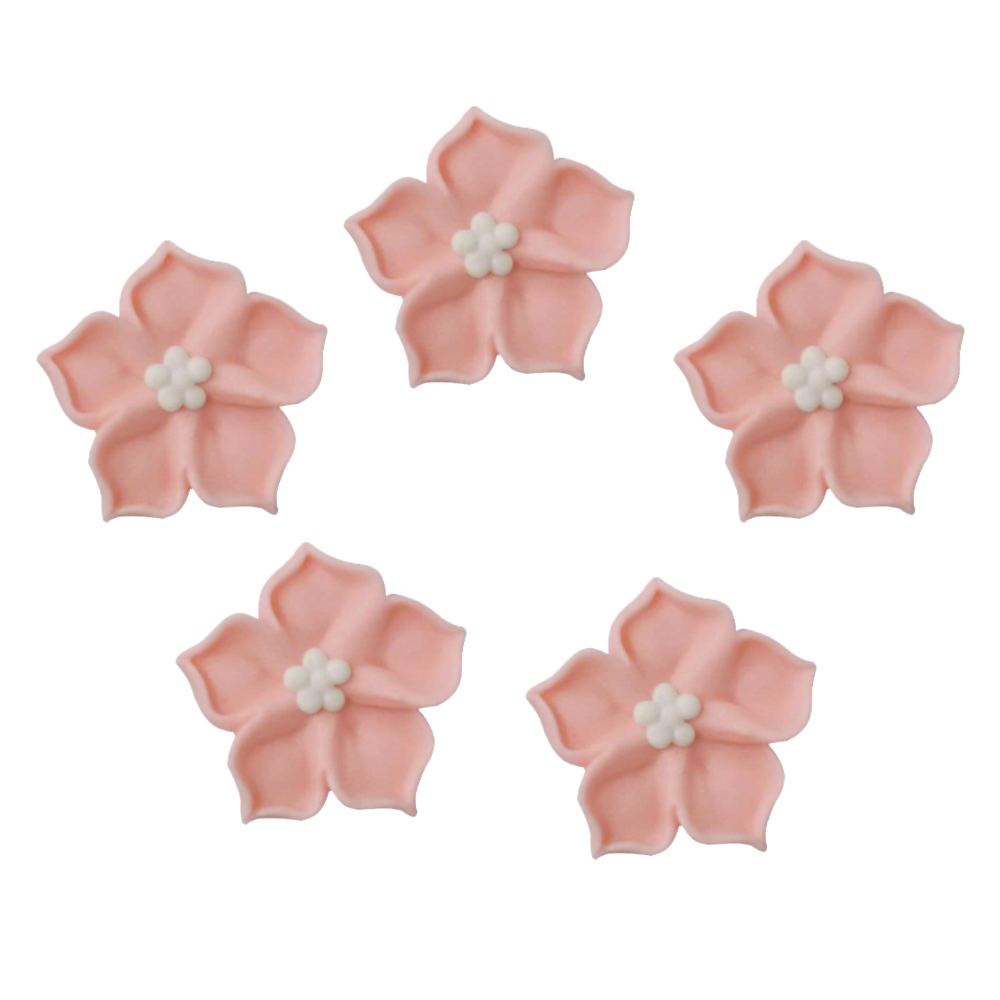 O'Creme Pink Royal Icing Drop Flower, Set of 16 image 1