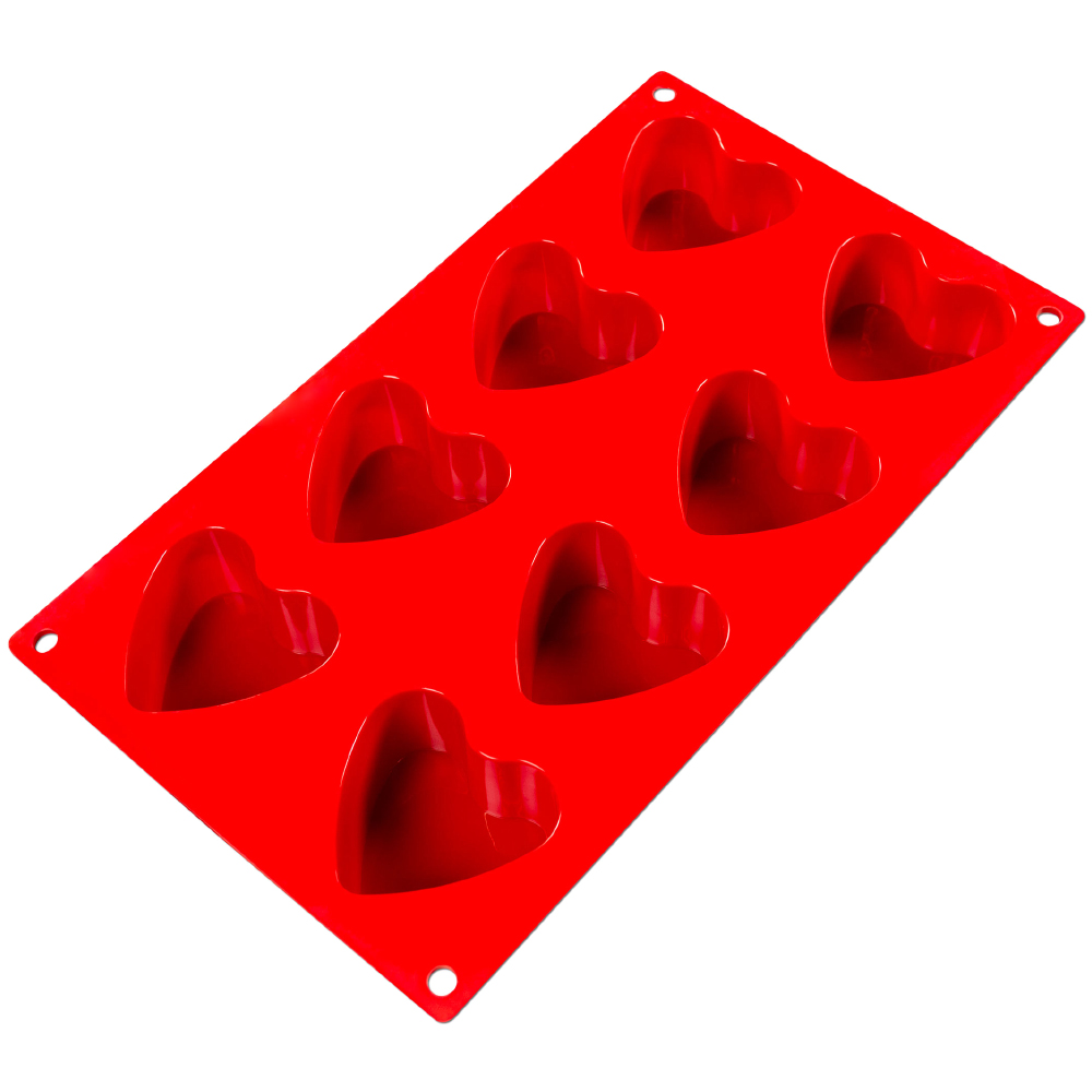 Fat Daddio's Silicone Mold, Heart, 2.75 oz., 8 Cavities image 1