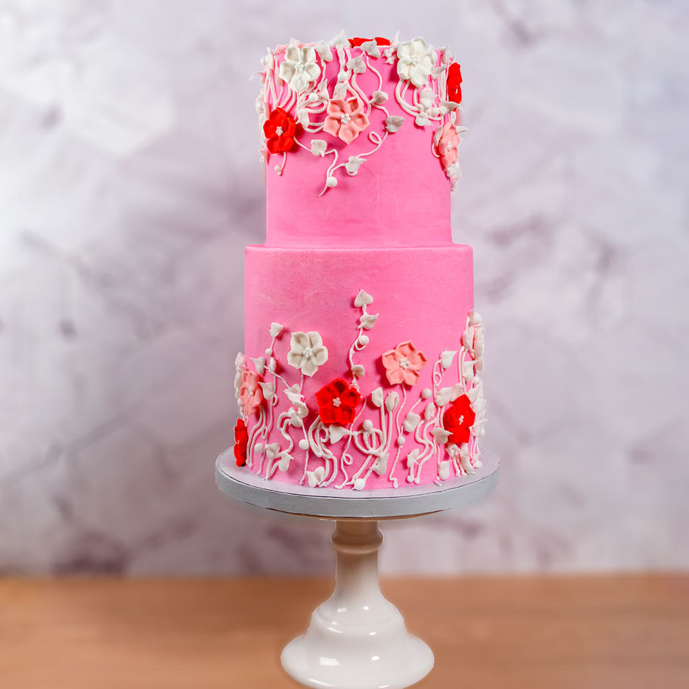 O'Creme Pink Royal Icing Drop Flower, Set of 16 image 4