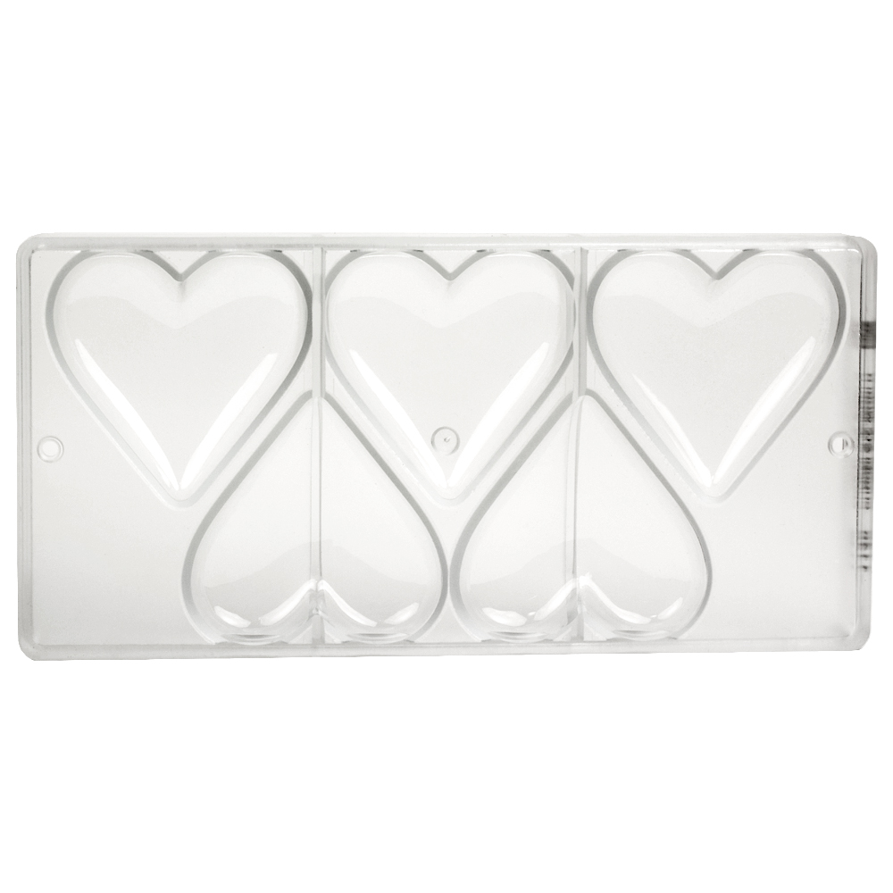 Chocolate World Polycarbonate Chocolate Mold, Heart, 5 Cavities image 1