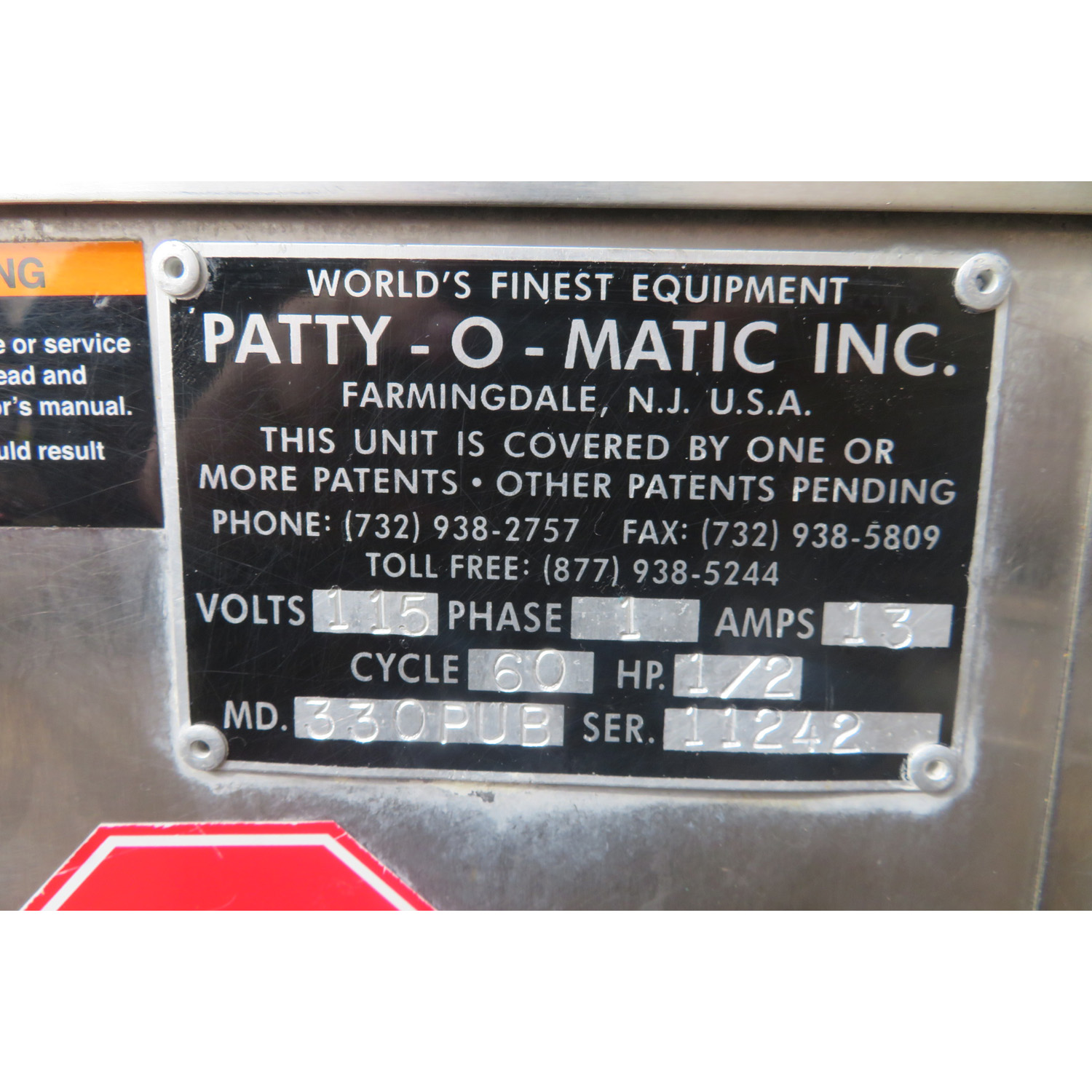 Patty-O-Matic 330PUB Tabletop Patty Maker, Used Great Condition image 4