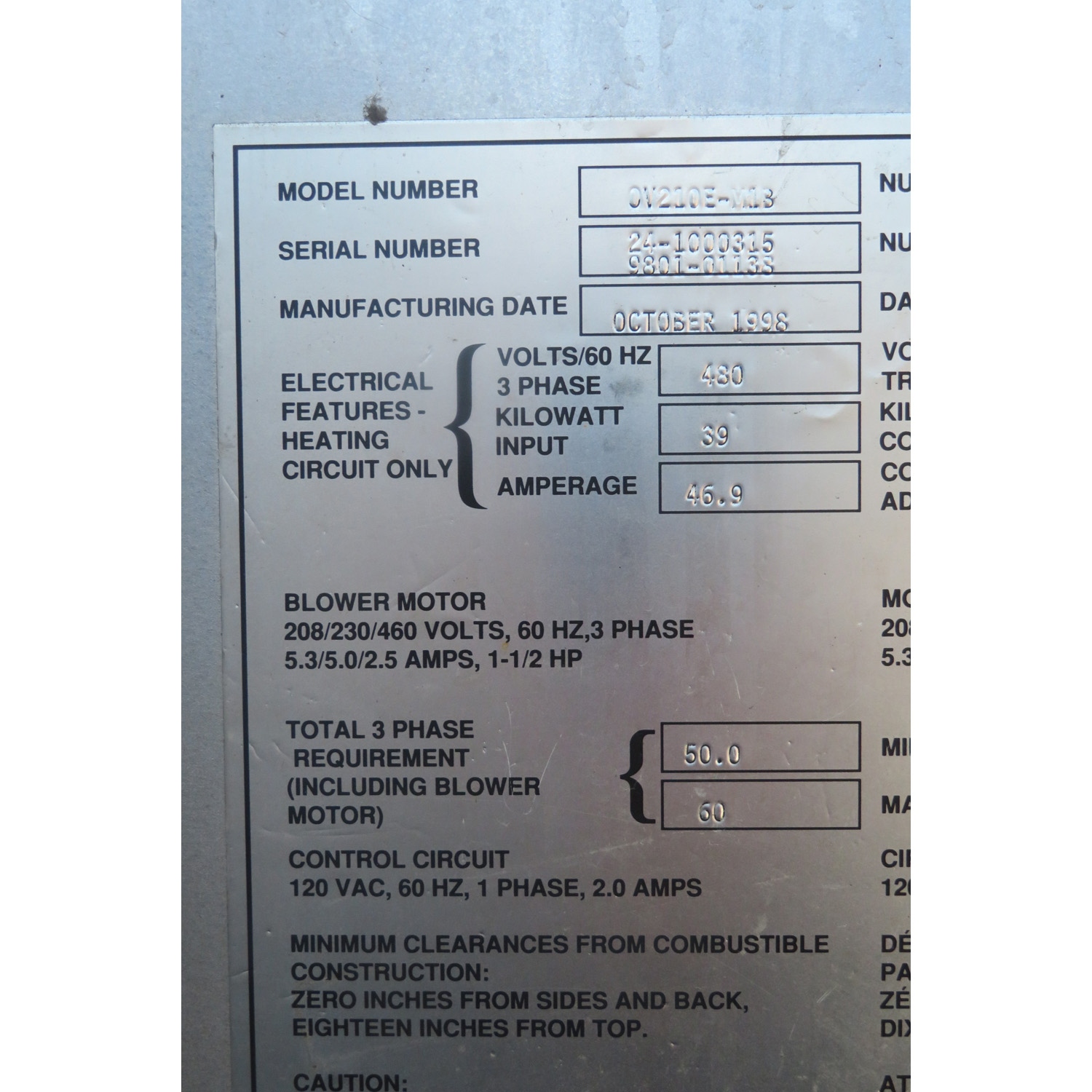 Baxter OV210E-M1B Electric Single Rack Oven 460V, Used Great Condition image 4